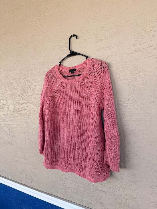 J.Crew Pink Open-Knit Sweater, Women’s Size S - Picture 2 of 4
